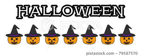 Halloween pumpkin with hat Handwritten style vector illustration Halloween pumpkin with hat Handwritten style vector illustration 79587570
