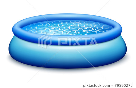 Blue inflatable water pool vector eps 10 realistic 79590273