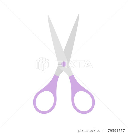 cartoon scissors isolated on white, vector illustration 79591557