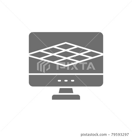 Computer program for 3d printer, 3D product modeling grey icon. Computer program for 3d printer, 3D product modeling grey icon. 79593297