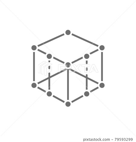 3D product modeling grey icon. Isolated on white background 79593299