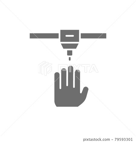 3d printing a human organs, medical printer grey icon. 79593301
