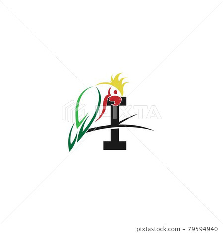 Letter I with parrot bird icon logo design vector Letter I with parrot bird icon logo design vector 79594940