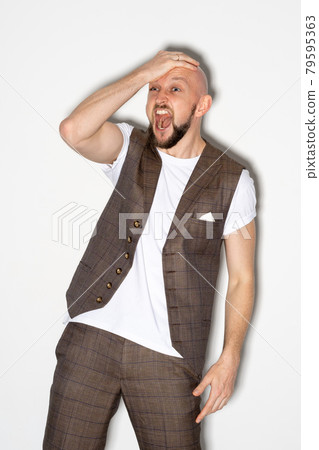 shocked news excited man unbelievable situation 79595363