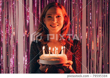 festive bakery happy woman birthday party festive bakery happy woman birthday party 79595384