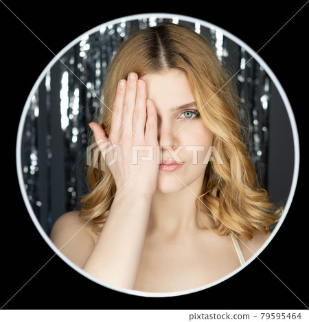 party look stylish woman festive portrait holiday 79595464