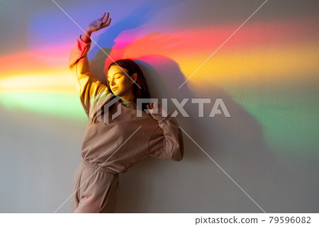 rainbow light female peace energy girl rainbow 79596082