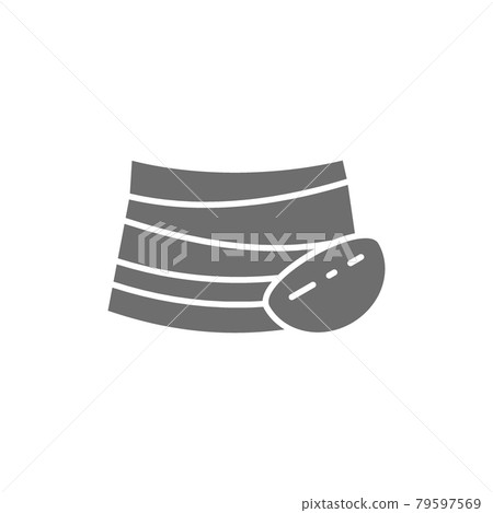 Cossack Belt, national Ukrainian clothing gray icon. Cossack Belt, national Ukrainian clothing gray icon. 79597569