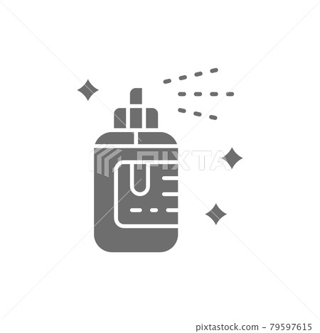 Tattoo sketch transfer fluid, antiseptic disinfectant liquid gray icon. Tattoo sketch transfer fluid, antiseptic disinfectant liquid gray icon. 79597615