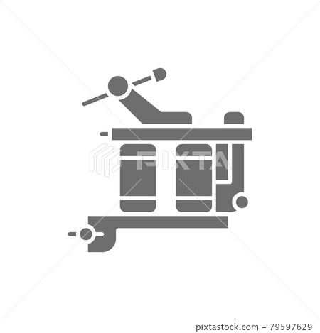 Vector induction tattoo machine, equipment gray icon. Vector induction tattoo machine, equipment gray icon. 79597629