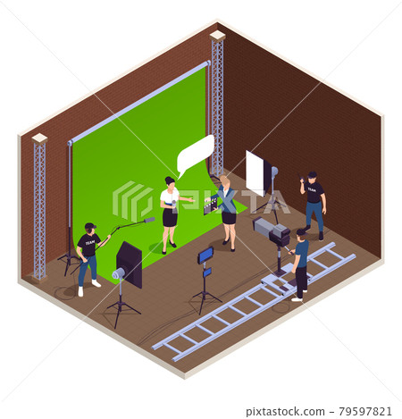 TV Show Isometric Concept TV Show Isometric Concept 79597821