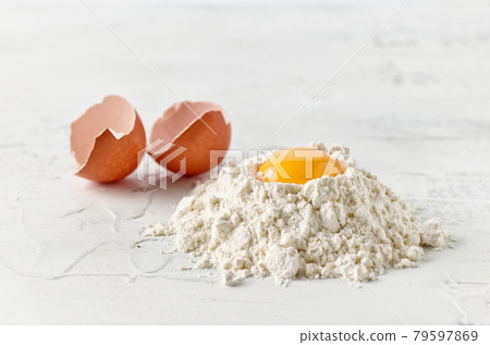 flour and egg yolk 79597869