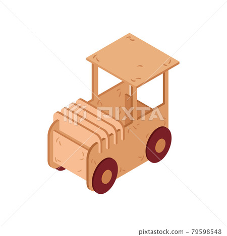 Cardboard Car Icon 79598548