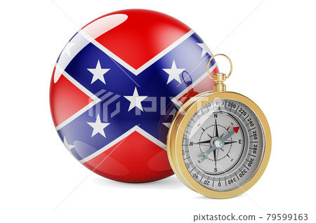 Compass with Confederate States of America flag, 3D rendering Compass with Confederate States of America flag, 3D rendering 79599163