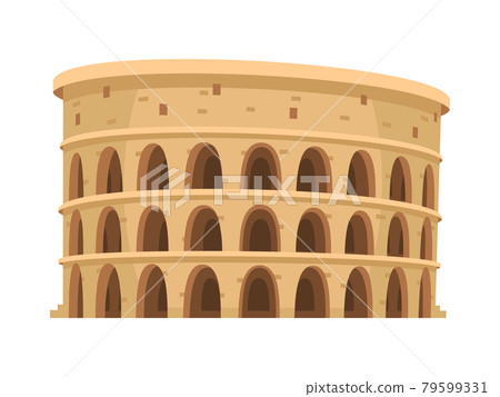 Colosseum Cartoon Illustration 79599331