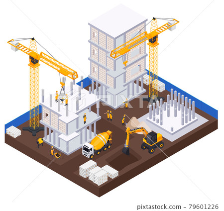 Construction Industry Isometric Concept 79601226