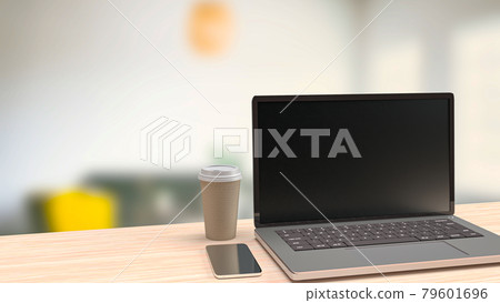 notebook on table in home office for business concept 3d rendering.. notebook on table in home office for business concept 3d rendering.. 79601696