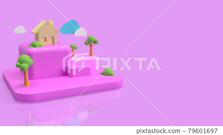 home wood cloud and tree for eco or ecology concept 3d rendering home wood cloud and tree for eco or ecology concept 3d rendering 79601697