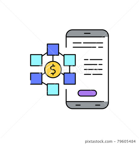 DApp sign olor line icon. Pictogram for web... - Stock Illustration ...