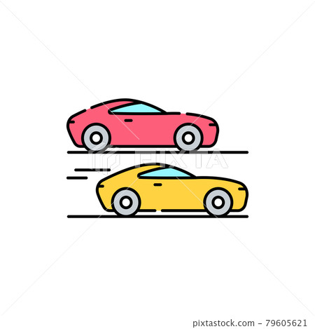 Racing olor line icon. Computer games genres. Pictogram for web page, mobile app, promo. Racing olor line icon. Computer games genres. Pictogram for web page, mobile app, promo. 79605621