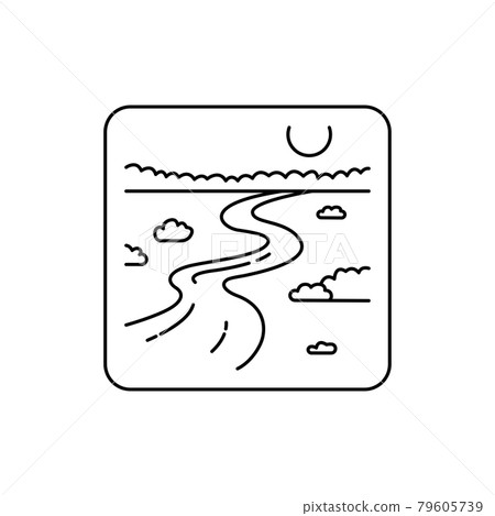 River line color icon. Isolated vector element. Outline pictogram River line color icon. Isolated vector element. Outline pictogram 79605739