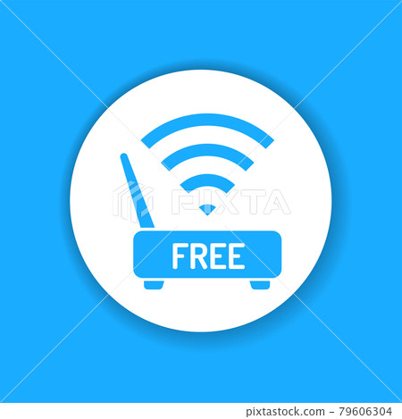Free wifi color glyph icon. Hotel amenities sign. Open access symbol. Free wifi color glyph icon. Hotel amenities sign. Open access symbol. 79606304