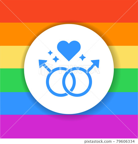 Gay relationship color glyph icon. Homosexual orientation concept. Gay relationship color glyph icon. Homosexual orientation concept. 79606334