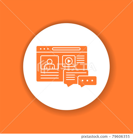 Blogging color glyph icon. Social media information sign. Blogging color glyph icon. Social media information sign. 79606355