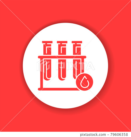 Blood in test tube color glyph icon. Medical and scientific concept. 79606358