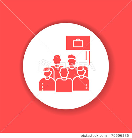 Work protest glyph color icon. Employees and... - Stock Illustration ...