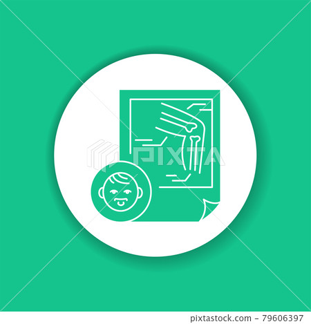 Pediatric orthopedics color glyph icon. Check and treatment in fracture 79606397