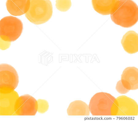 Watercolor circle abstract frame (orange) 79606882
