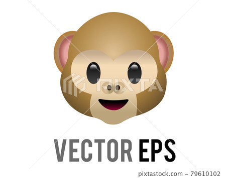 Vector brown monkey Face Mizaru icon 79610102