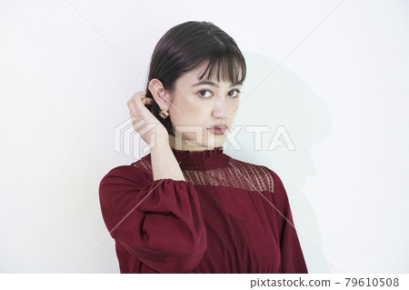 Portrait of dressed up woman Portrait of dressed up woman 79610508