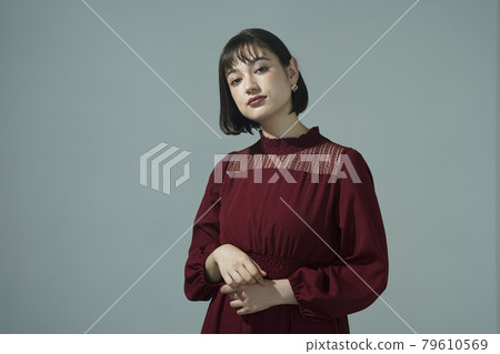 Portrait of dressed up woman Portrait of dressed up woman 79610569