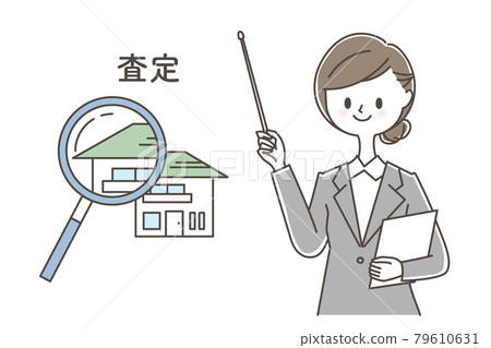 Woman doing real estate appraisal 79610631