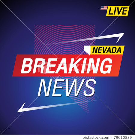 Breaking news. United states of America with backgorund. Nevada and map on Background vector art image illustration. 79610889