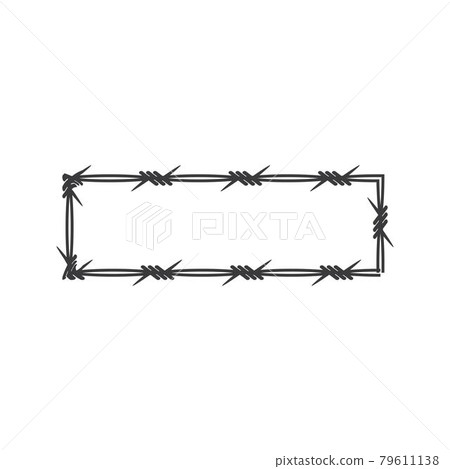 Barbed wire illustration vector 79611138