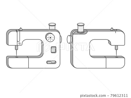 Illustration of the sewing machine seen from... - Stock Illustration ...