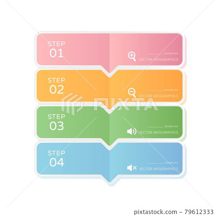 Business infographic, 4 steps diagram with business icons, vector template web design 79612333