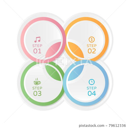 Business infographic, 4 steps diagram with business icons, vector template web design Business infographic, 4 steps diagram with business icons, vector template web design 79612336