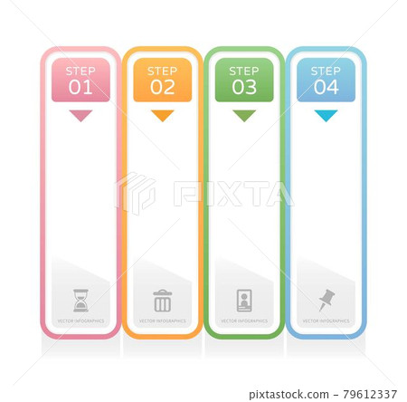 Business infographic, 4 steps diagram with business icons, vector template web design Business infographic, 4 steps diagram with business icons, vector template web design 79612337