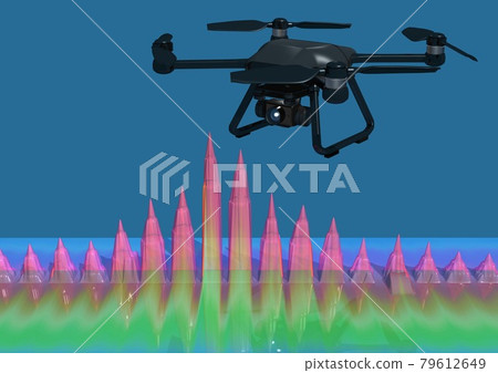 Graph data image (3DCG) analyzed by drone surveying, etc. Graph data image (3DCG) analyzed by drone surveying, etc. 79612649