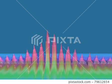 Graph statistical data transition rise and fall image (3DCG) 79612654