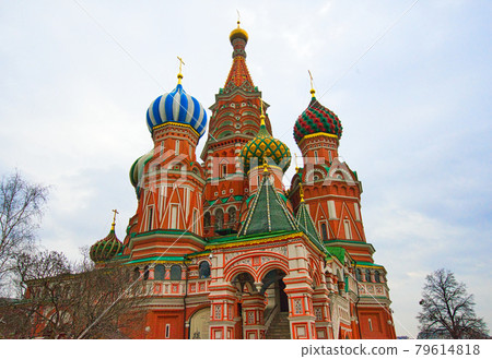 The Cathedral of Vasily the Blessed, Orthodox church in Red Square of Moscow. The Cathedral of Vasily the Blessed, Orthodox church in Red Square of Moscow. 79614818