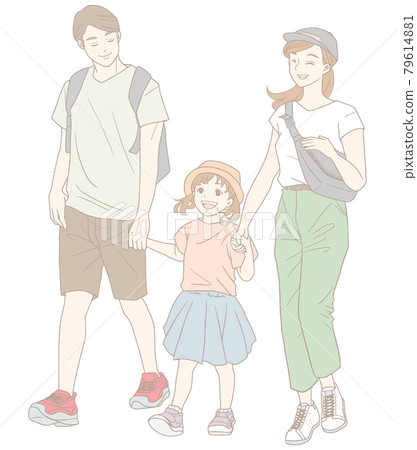 Family going out (pastel color) Family going out (pastel color) 79614881