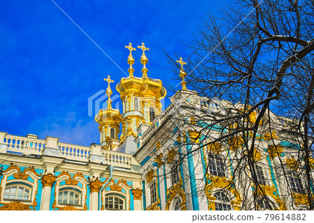 The Catherine Palace is a Rococo palace in Tsarskoye Selo (Pushkin). The Catherine Palace is a Rococo palace in Tsarskoye Selo (Pushkin). 79614882