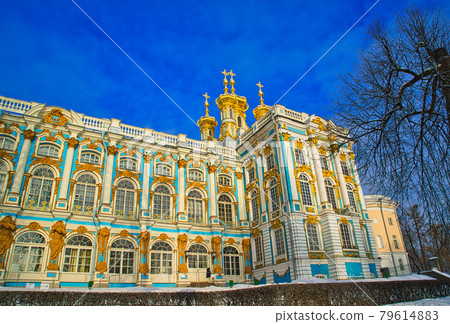 The Catherine Palace is a Rococo palace in Tsarskoye Selo (Pushkin). The Catherine Palace is a Rococo palace in Tsarskoye Selo (Pushkin). 79614883