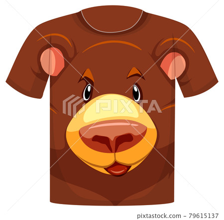 Front of t-shirt with grizzly bear pattern 79615137
