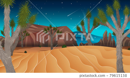 African Savanna forest landscape scene at night 79615138